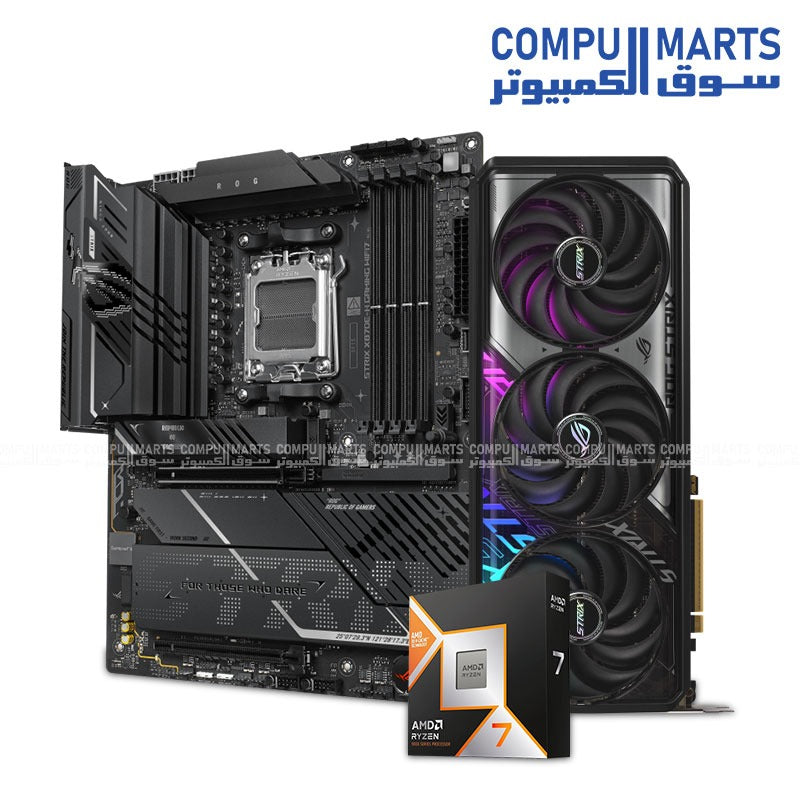 "Ryzen 7 9800X3D Bundle with ROG STRIX RTX 5070 Ti Graphics Card and ROG STRIX X870E-H WiFi 7 Motherboard – Gaming PC for Egypt"