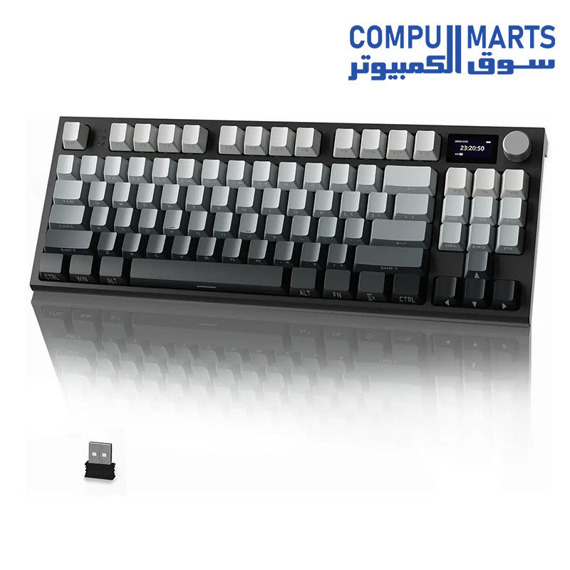 Compumarts 86 Keys Keyboard rechargeable lithium battery wireless bluetooth keyboard with multi platform support for PC Mac and mobile devices
