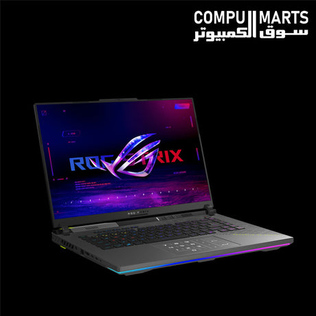 ASUS gaming laptop with English and Arabic gaming keyboard, 90Wh battery, HDMI port, and four USB ports