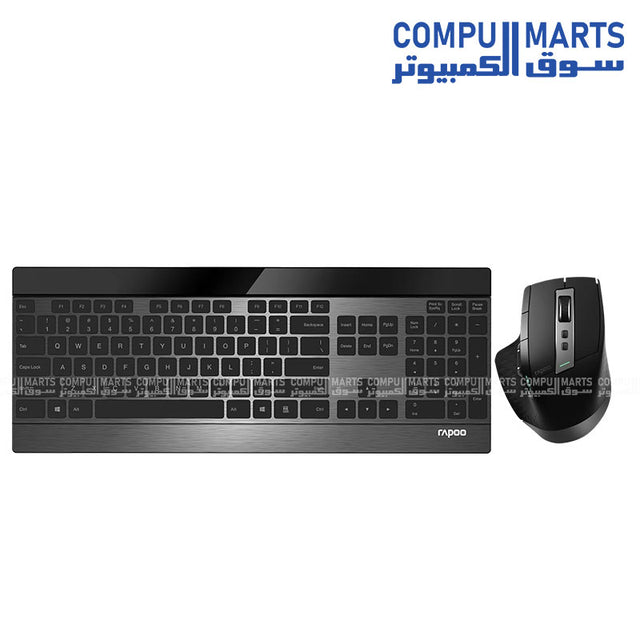 Rapoo 9900M Multi-mode Wireless Ultra-slim Advanced Desktop Set Black