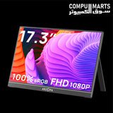 Arzopa A1M 17.3‑inch Portable Monitor – FHD IPS, USB‑C & HDMI, Built‑in Kickstand