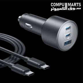 Anker A27376A1 167.5W 3-Port USB-C + USB-A Car Charger