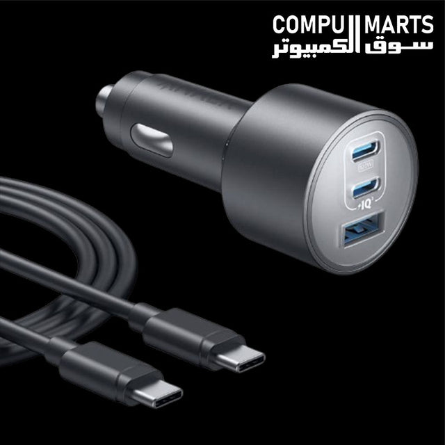 Anker A27376A1 167.5W 3-Port USB-C + USB-A Car Charger