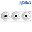 Close-up of the 360mm radiator and liquid cooling tubes designed for high cooling efficiency