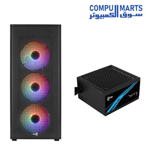 AeroCool Designer Mid-Tower Case – ARGB Mesh Front – Tempered Glass Side Panel – Gaming PC Case
