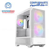 Antec NX416L mid-tower ATX gaming case with high-airflow mesh front panel, tempered glass side, 2 x 160mm ARGB fans and 1 x 120mm ARGB fan included, optimized cooling support