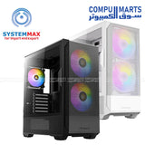 Antec NX416L mid-tower ATX gaming case with high-airflow mesh front panel, tempered glass side, 2 x 160mm ARGB fans and 1 x 120mm ARGB fan included, optimized cooling support