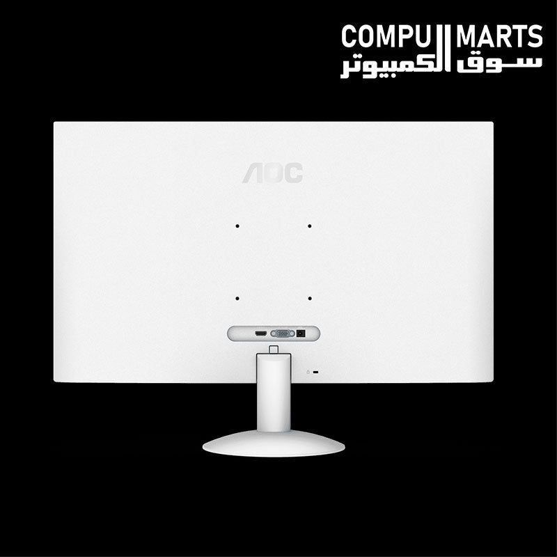 AOC 27-inch monitor with 100x100 VESA wall-mount compatibility and HDMI connectivity