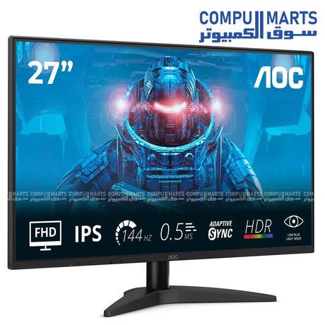 27B36X 27-inch IPS 144Hz gaming monitor with 0.5ms response and 121% sRGB color accuracy