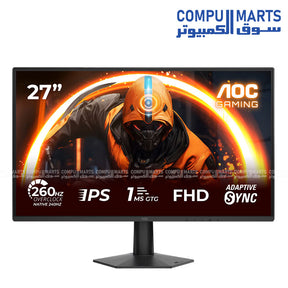 AOC 27G50Z 27 inch FHD 260Hz fast IPS 1ms HDR10 gaming monitor frameless black design Egypt