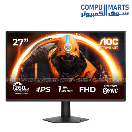 AOC 27G50Z 27 inch FHD 260Hz fast IPS 1ms HDR10 gaming monitor frameless black design Egypt