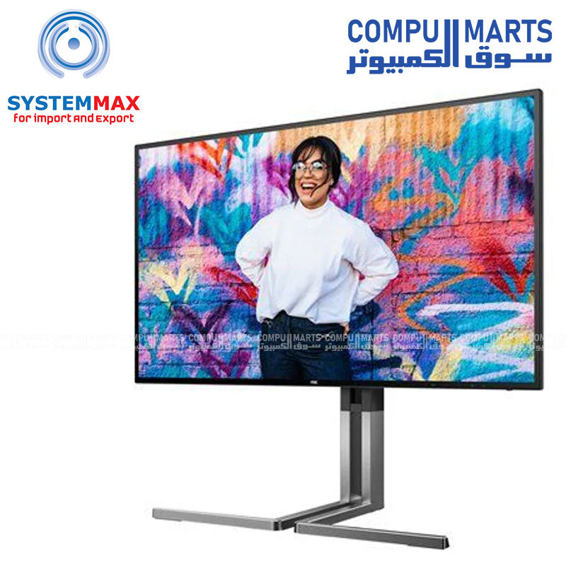 AOC U27U3CV 4K UHD 27 inch Monitor Egypt IPS Nano IPS Panel 3840 x 2160 Resolution USB-C Docking Station HDR DisplayHDR 400 60Hz Graphic Pro Series LED Monitor