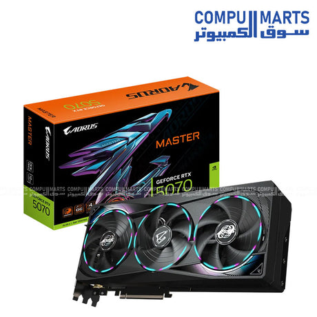 GIGABYTE – Graphics Card – GV‑N5070AORUS‑M‑12GD – RTX 5070 MASTER 12GB – Triple-Fan RGB Halo GPU – Blackwell Architecture – Egypt

