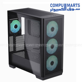 APNX C1-R Mid Tower PC Case – supports ATX, Micro-ATX, and Mini-ITX – available in black or white with tempered glass side panel, optimized airflow, and modern design for gaming builds.