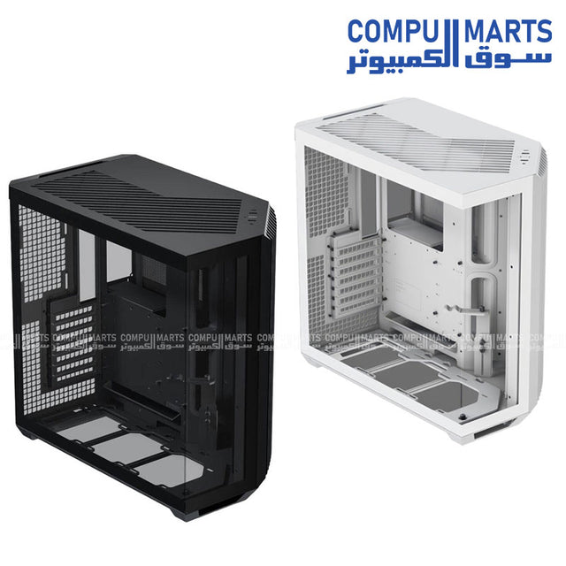 APNX V1 Mid-Tower PC Case – supports ATX, Micro-ATX, and Mini-ITX motherboards – sleek black or white design with tempered glass side panel and optimized airflow