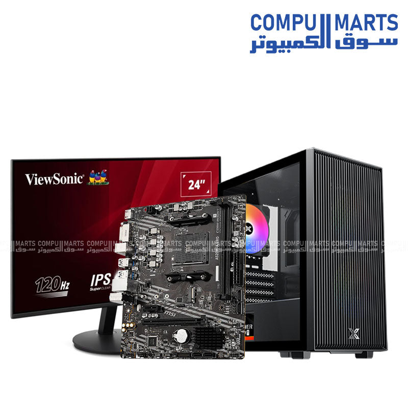 APU 3400G PC bundle with ViewSonic VA24E1-H monitor