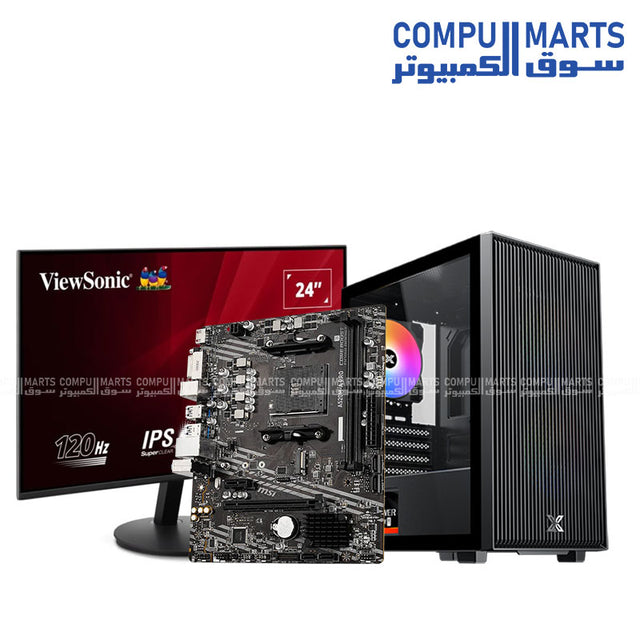 APU 3400G PC bundle with ViewSonic VA24E1-H monitor