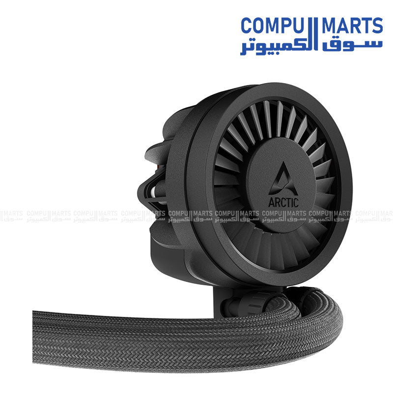 ARCTIC Liquid Freezer III PRO 420 AIO CPU Cooler with three P14 Pro fans, copper cold plate, MX-6 thermal paste pre-applied, VRM cooling module, and support for Intel LGA1851/LGA1700 and AMD AM5/AM4 – extreme liquid cooling solution.