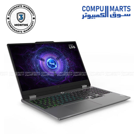 Lenovo LOQ 15IRX9 83DV0102AX RTX 4060 144Hz gaming performance AAA titles smooth gameplay setup desk environment in use Egypt