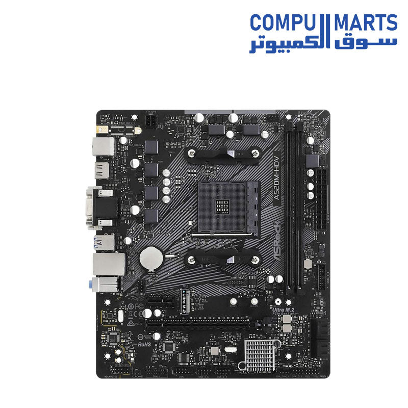 ASRock A520M-HDV AMD AM4 mATX Motherboard – Compumarts Egypt