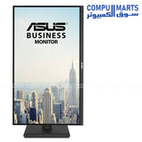 ASUS business monitor with frameless QHD display HDR10 support and ergonomic stand