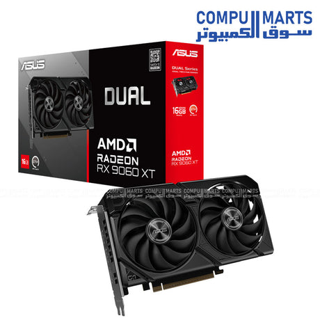 ASUS Dual Radeon RX 9060 XT 16GB GDDR6 Graphics Card – PCIe 5.0 – dual-fan cooling – HDMI 2.1b and DisplayPort 2.1a – high-performance gaming GPU in Egypt
