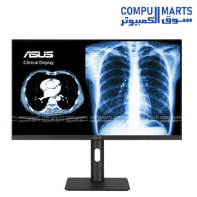 ASUS MH2741A 27 inch clinical monitor with 3.6MP 2560x1440 IPS display, AGLR anti-glare low-reflection panel, USB-C connectivity, DICOM preset support, and ergonomic stand available in Egypt