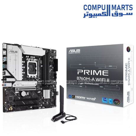 ASUS PRIME B760M-A WIFI II Motherboard – LGA1700 – DDR5 – Micro-ATX – Egypt