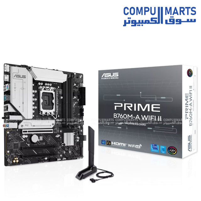 ASUS PRIME B760M-A WIFI II Motherboard – LGA1700 – DDR5 – Micro-ATX – Egypt