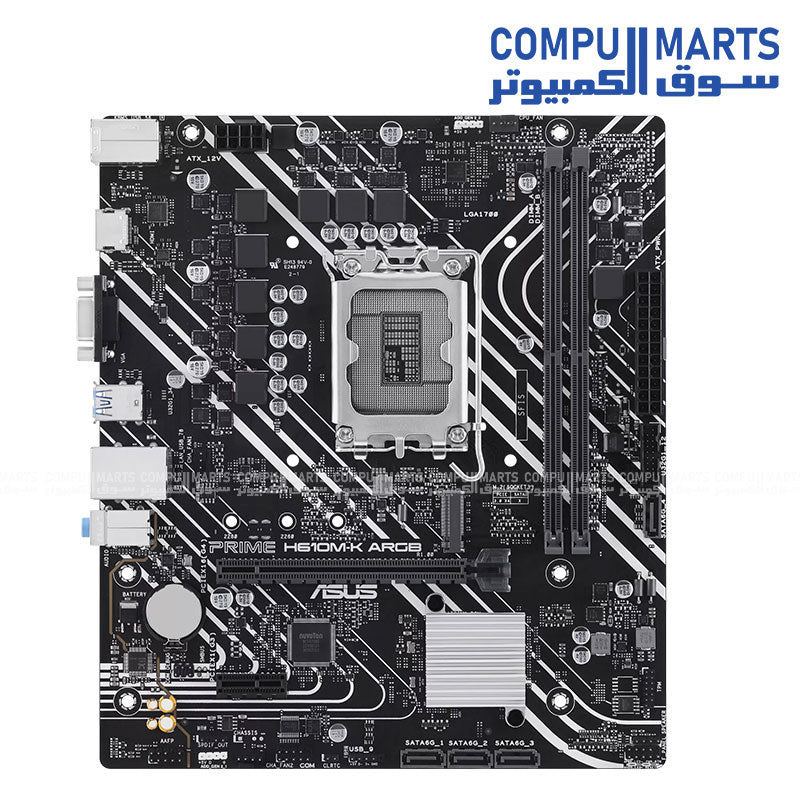 ASUS PRIME H610M-K ARGB Motherboard – DDR5 – PCIe 4.0 – Aura Sync – Egypt