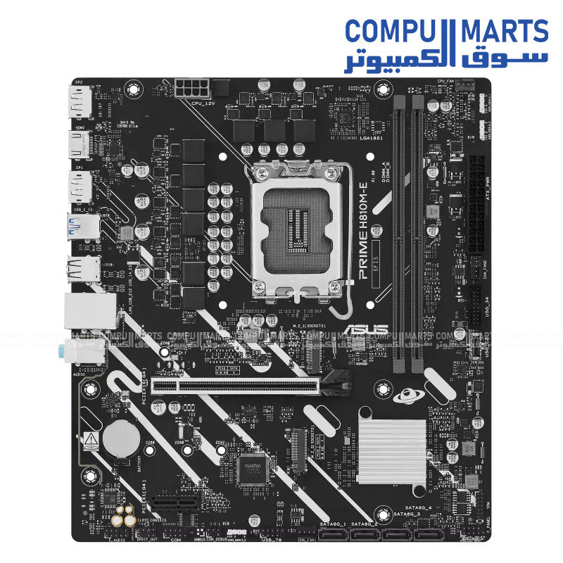 ASUS PRIME H810M-E-CSM Motherboard – DDR5 – PCIe 4.0 – Micro ATX – Egypt