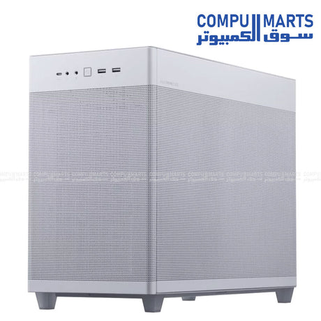 ASUS Prime AP201 Tempered Glass – Small Tower MicroATX PC Case – High Airflow – USB-C – 360mm Radiator Support