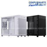ASUS Prime AP201 Tempered Glass – Small Tower MicroATX PC Case – High Airflow – USB-C – 360mm Radiator Support