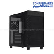 ASUS Prime AP303 tempered glass ATX mid tower gaming PC case with compact design and high airflow cooling support