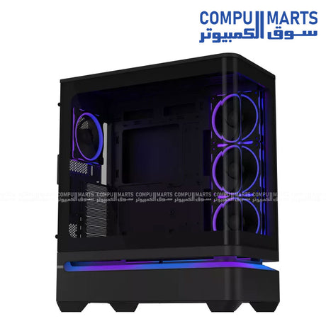 ASUS Prime AP304 ARGB Black gaming PC case front view