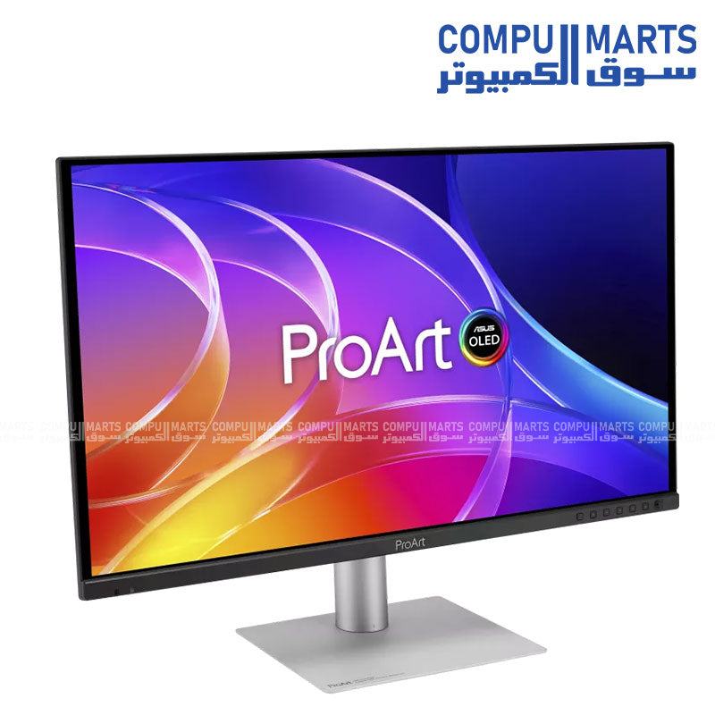 ASUS ProArt Display OLED PA329CDV professional monitor featuring 3840x2160 resolution, 99% DCI-P3, and 100% sRGB