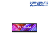 ASUS ProArt Display PA147CDV touch monitor with 14 inch IPS panel, 1920x550 resolution, dual USB-C DP Alt Mode connectivity, and 100 percent sRGB color space available at Compumarts Egypt