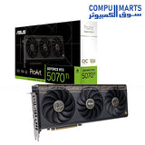 بطاقة رسومات ASUS ProArt GeForce RTX 5070 Ti OC Edition بسعة 16 جيجابايت GDDR7 ومنفذ PCIe 5.0 