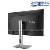 Color accurate ASUS ProArt monitor with 350 cd per square meter brightness, 1500 to 1 typical contrast ratio, 5ms GTG response time, flicker free technology and low blue light support for users searching to buy in Egypt