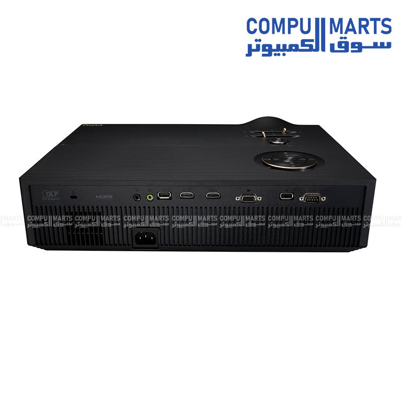 ASUS H1 projector offering 40 to 200 inch projection size with manual focus and keystone adjustment suitable for projector price Egypt searches