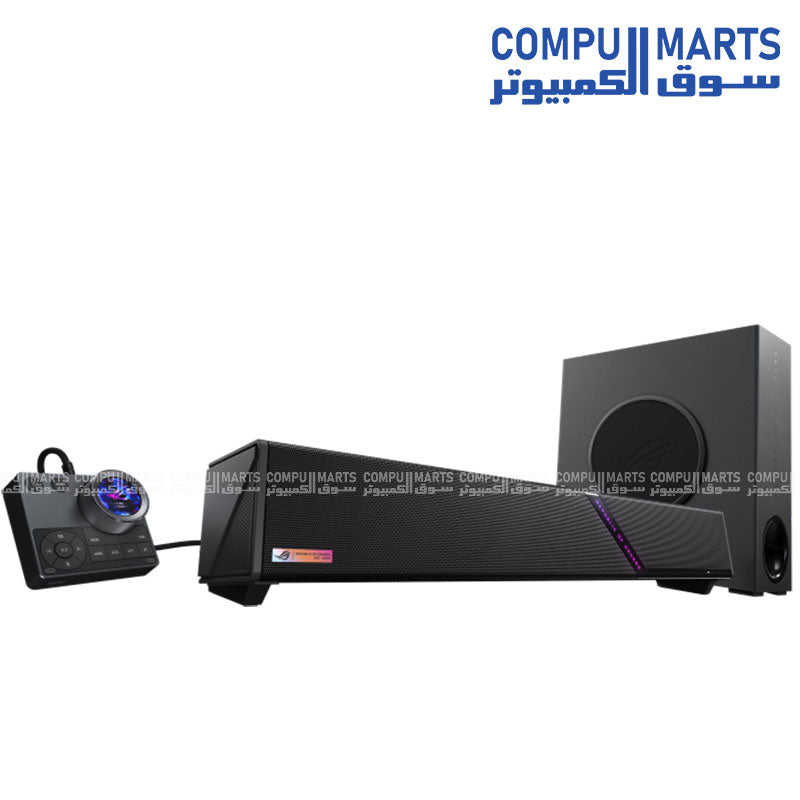ASUS ROG Gjallar gaming soundbar with 2.1.2 channel audio and Bluetooth 5.3 connectivity