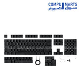 مجموعة أغطية مفاتيح ASUS AC03 ROG PBT مزدوجة الطبقة – 124 مفتاحًا، بنمط Cherry 