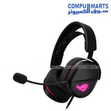 ASUS ROG PELTA A502 CORE/BLK USB headset with 50mm titanium-plated diaphragm drivers and RGB lighting