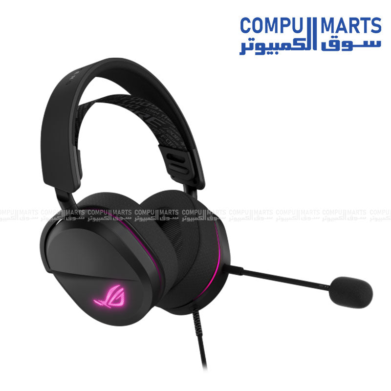 ASUS ROG PELTA A502 CORE/BLK wired USB headset in Black with USB-A and USB-C connectors