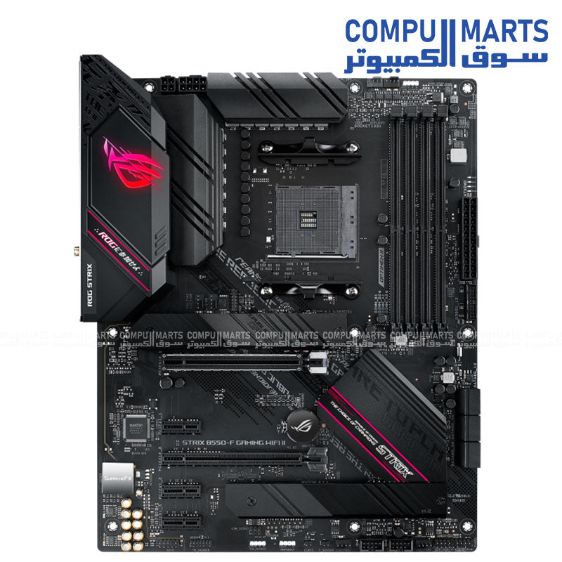 ASUS ROG STRIX B550-F GAMING WIFI II ATX motherboard with DDR4 memory support up to 128GB