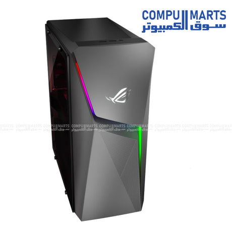 Reliable ASUS gaming desktop with RGB chassis design and included keyboard mouse combo available at Compumarts Egypt for gaming setups
