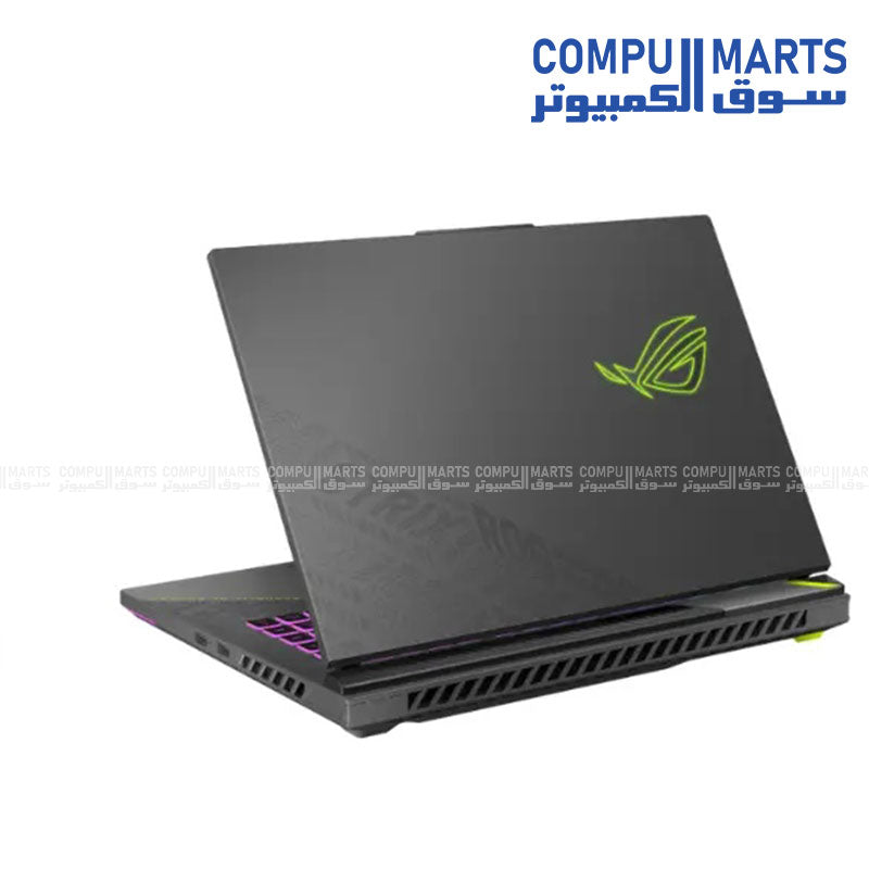 ASUS gaming laptop with English and Arabic gaming keyboard, 90Wh battery, HDMI port, and four USB ports