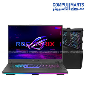 ASUS ROG Strix G16 gaming laptop with AMD Ryzen 9 8940HX Processor, NVIDIA GeForce RTX 5080 Laptop GPU, 16GB DDR5 memory, 1TB PCIe 4.0 NVMe M.2 SSD, 16-inch 2.5K 300Hz display, and Windows 11 Home