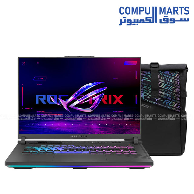 ASUS ROG Strix G16 gaming laptop with AMD Ryzen 9 8940HX Processor, NVIDIA GeForce RTX 5080 Laptop GPU, 16GB DDR5 memory, 1TB PCIe 4.0 NVMe M.2 SSD, 16-inch 2.5K 300Hz display, and Windows 11 Home