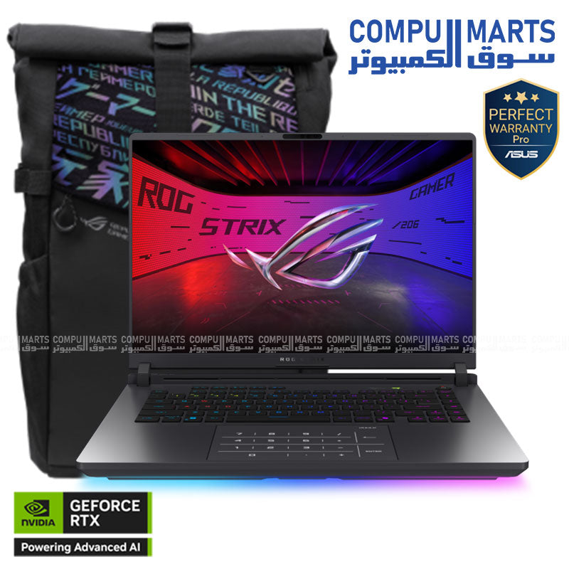 ASUS ROG Strix G16 G615LW-RV132W – Intel Core Ultra 9 275HX – RTX 5080 16GB – 32GB DDR5 – 1TB SSD – 16 inch 165Hz WUXGA Gaming Laptop – Windows 11 – Egypt